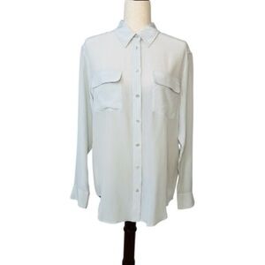 Equipment Femme Light Blue Silk Collared Blouse Size Medium